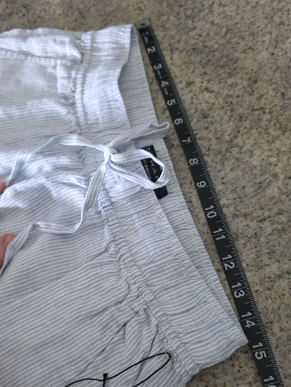 NWT...100% Linen Tahari Light Blue & White Striped Pants - Picture 8 of 11